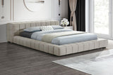 Trinity bed angled side view with tufted headboard