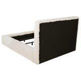 Wooden slat foundation under bed frame