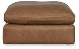 Emilia Caramel Leather Oversized Accent Ottoman - Ella Furniture
