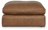 Front view of Emilia Caramel 7-Piece Sectional Sofa with Ottoman