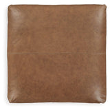 Emilia Caramel Leather Oversized Accent Ottoman - Ella Furniture
