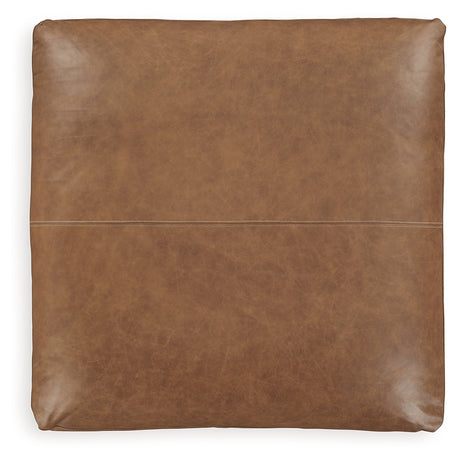 Top side view of Emilia Caramel sectional sofa