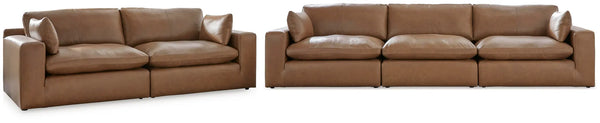 Emilia Caramel Sofa and Loveseat Set