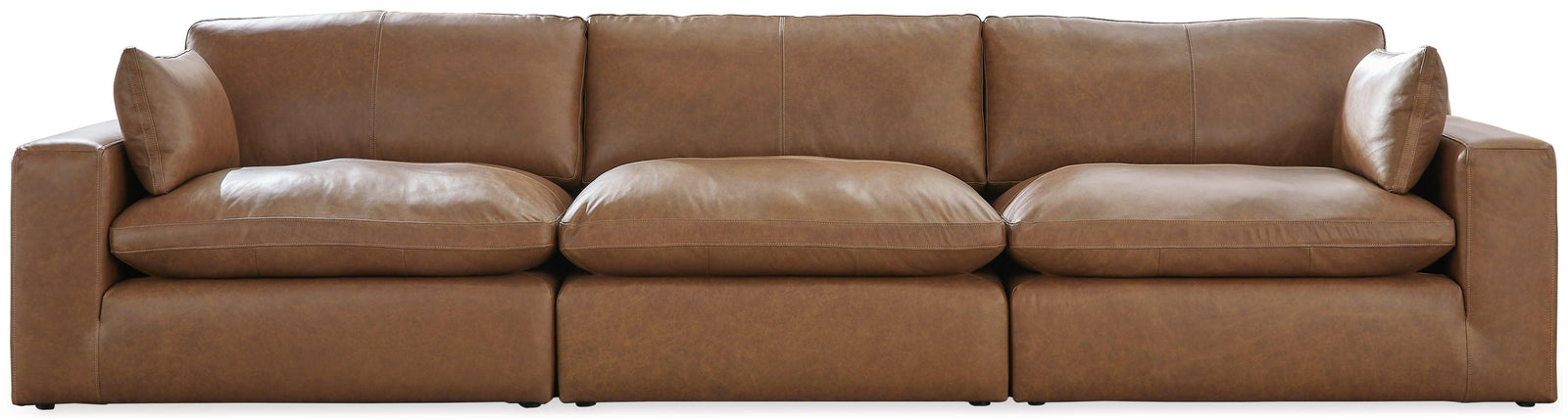 main view of Emilia Caramel 3-Piece Sectional Sofa sectional sofa