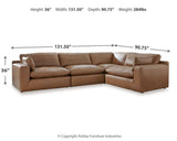 Emilia Caramel 4-Piece Sectional with Ottoman - image 7