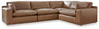 main view of Emilia Caramel Leather 4-Piece Sectional sectional sofa