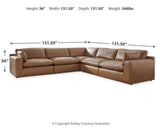 Emilia Caramel 5-Piece Sectional with Ottoman - image 7