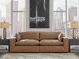 Emilia Caramel Leather 2-Piece Sectional Loveseat - image 1