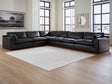main view of Emilia Black Leather 6-Piece Sectional sectional sofa