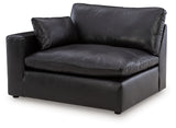 detail view of Emilia Black Sofa and Loveseat furniture