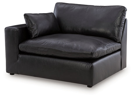 Close angle of Emilia Black Loveseat corner