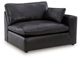 side view of Emilia Black Sofa and Loveseat furniture