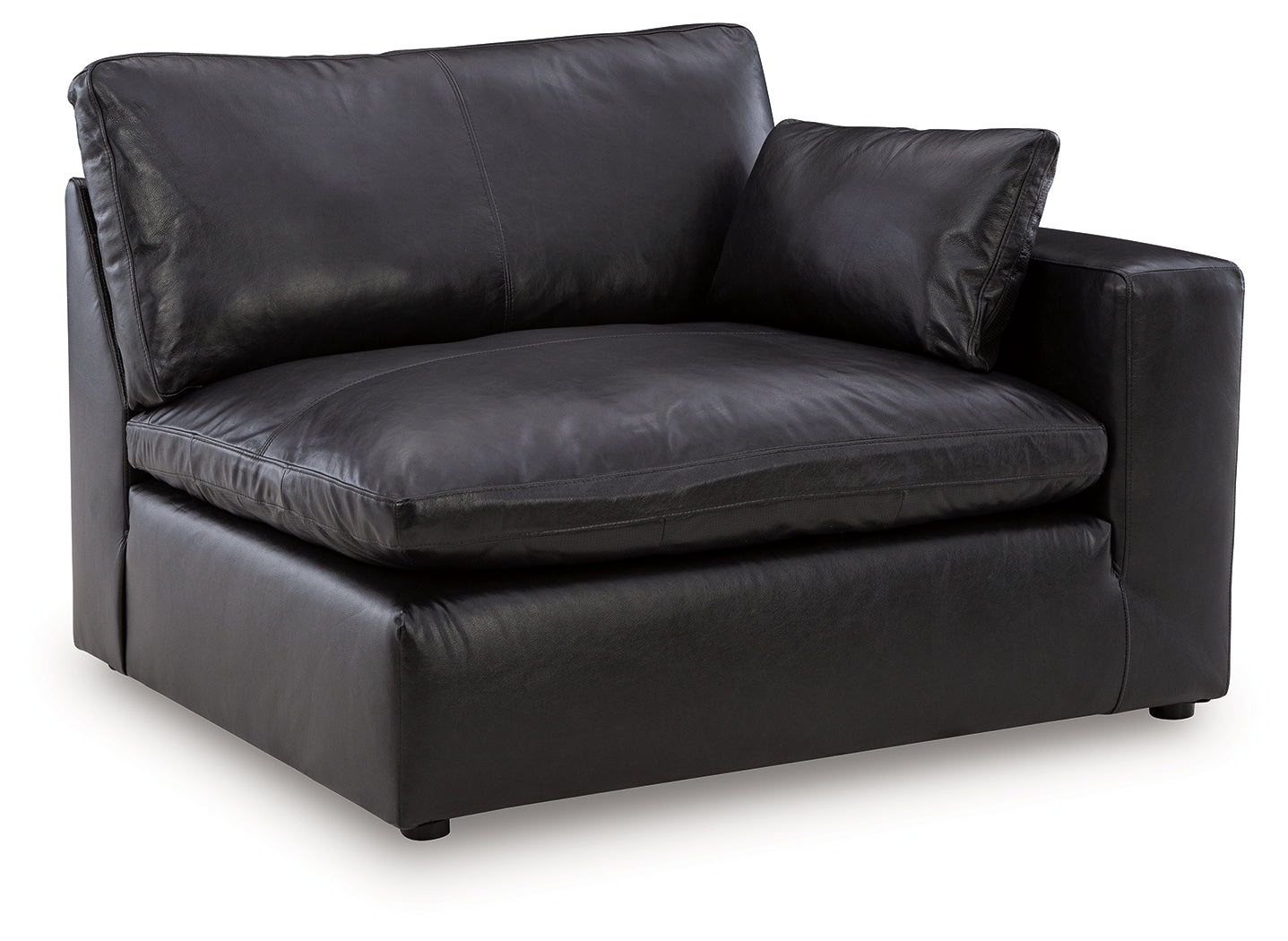 side view of Emilia Black Sofa and Loveseat furniture