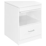Fabre 1-Drawer Extendable Top Nightstand White High Gloss — product view