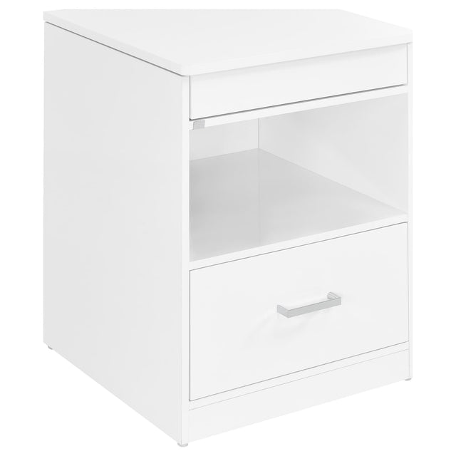 Fabre 1-Drawer Extendable Top Nightstand White High Gloss — product view