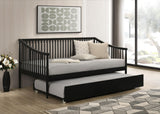 Side view of Delgado Windsor Twin Daybed with Trundle Black