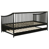 Top view of spindle rails and arched arms on Delgado Windsor Daybed