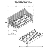 Overall side profile of Delgado Windsor Twin Daybed with Trundle Black