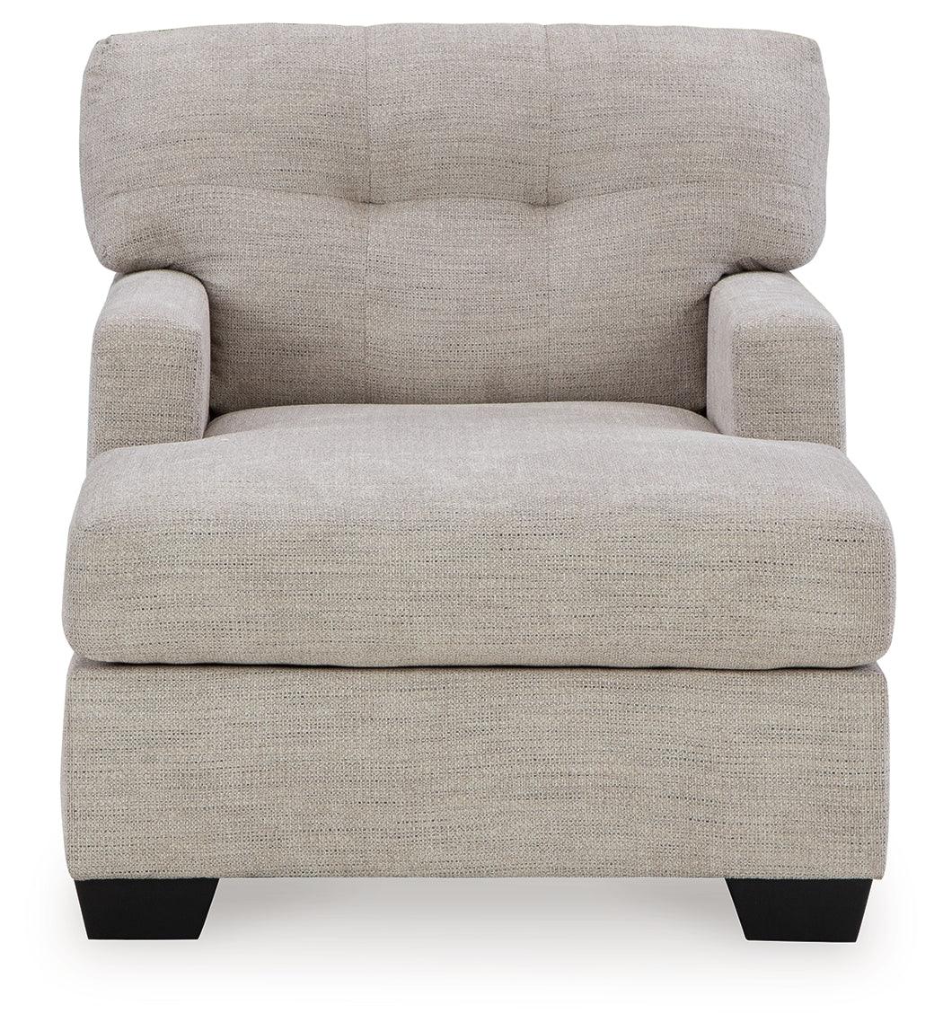 Mahoney Pebble Chenille Chaise Lounge - head-on view