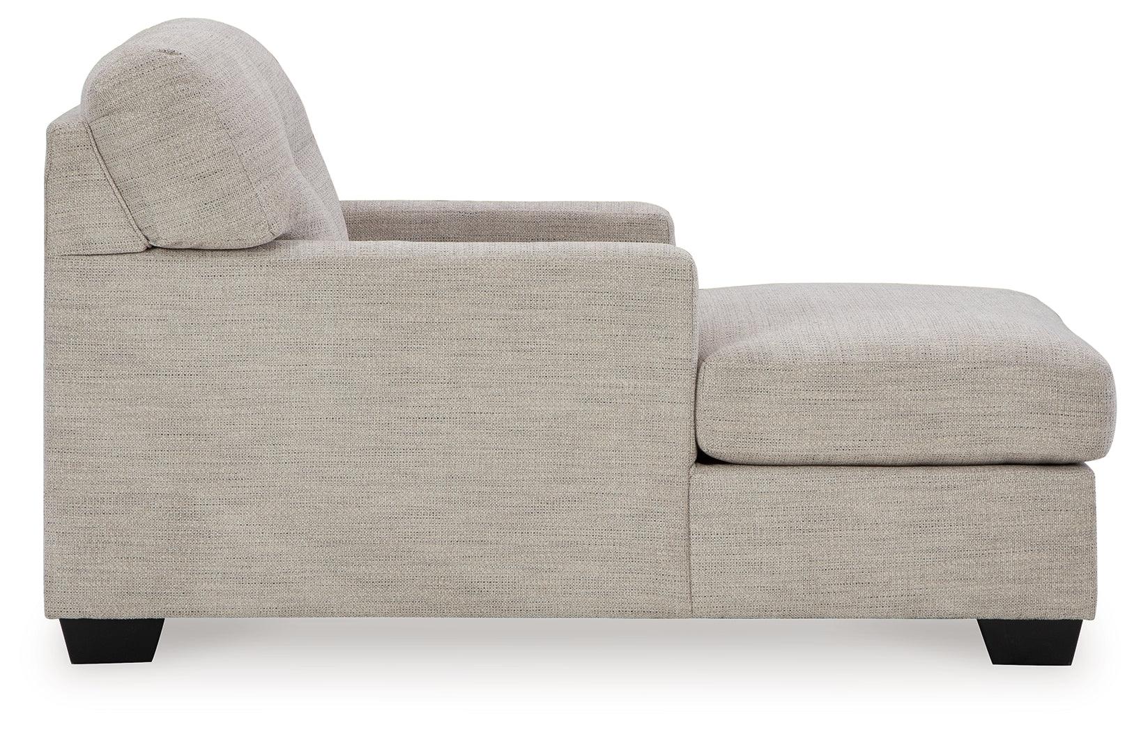 Mahoney Pebble Chenille Chaise Lounge - side profile