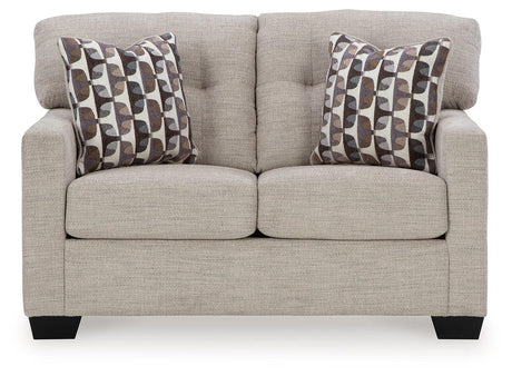 Mahoney Pebble Chenille Loveseat head on front view