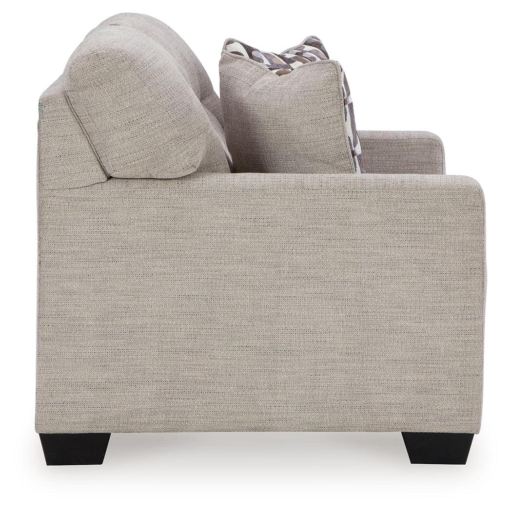 Mahoney Pebble Chenille Loveseat side profile