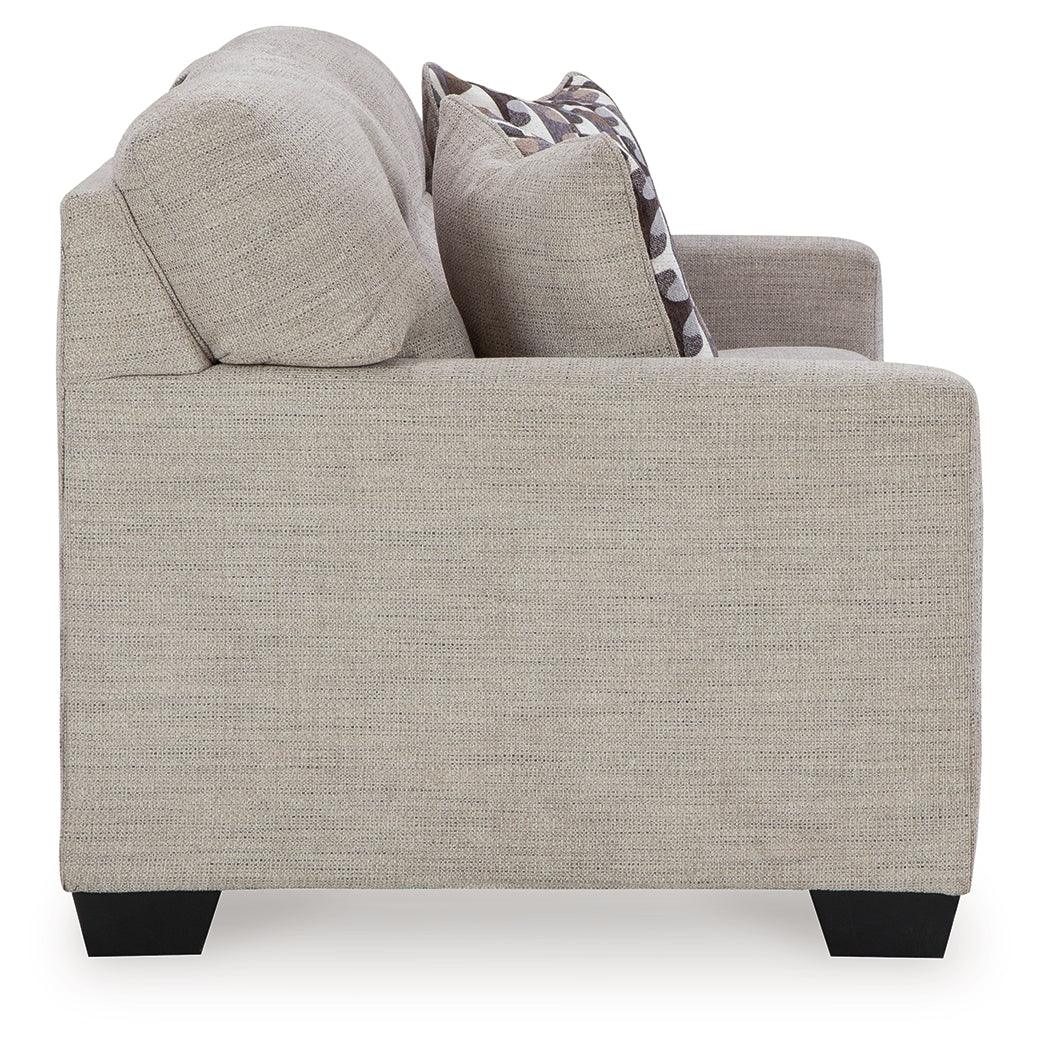 Mahoney Pebble Chenille Sofa side profile view