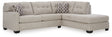 detail view of Mahoney Pebble 2-Piece Sectional with Ottoman sectional sofa upholstery