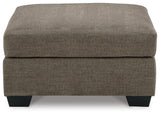 Mahoney oversized chocolate chenille accent ottoman head-on view