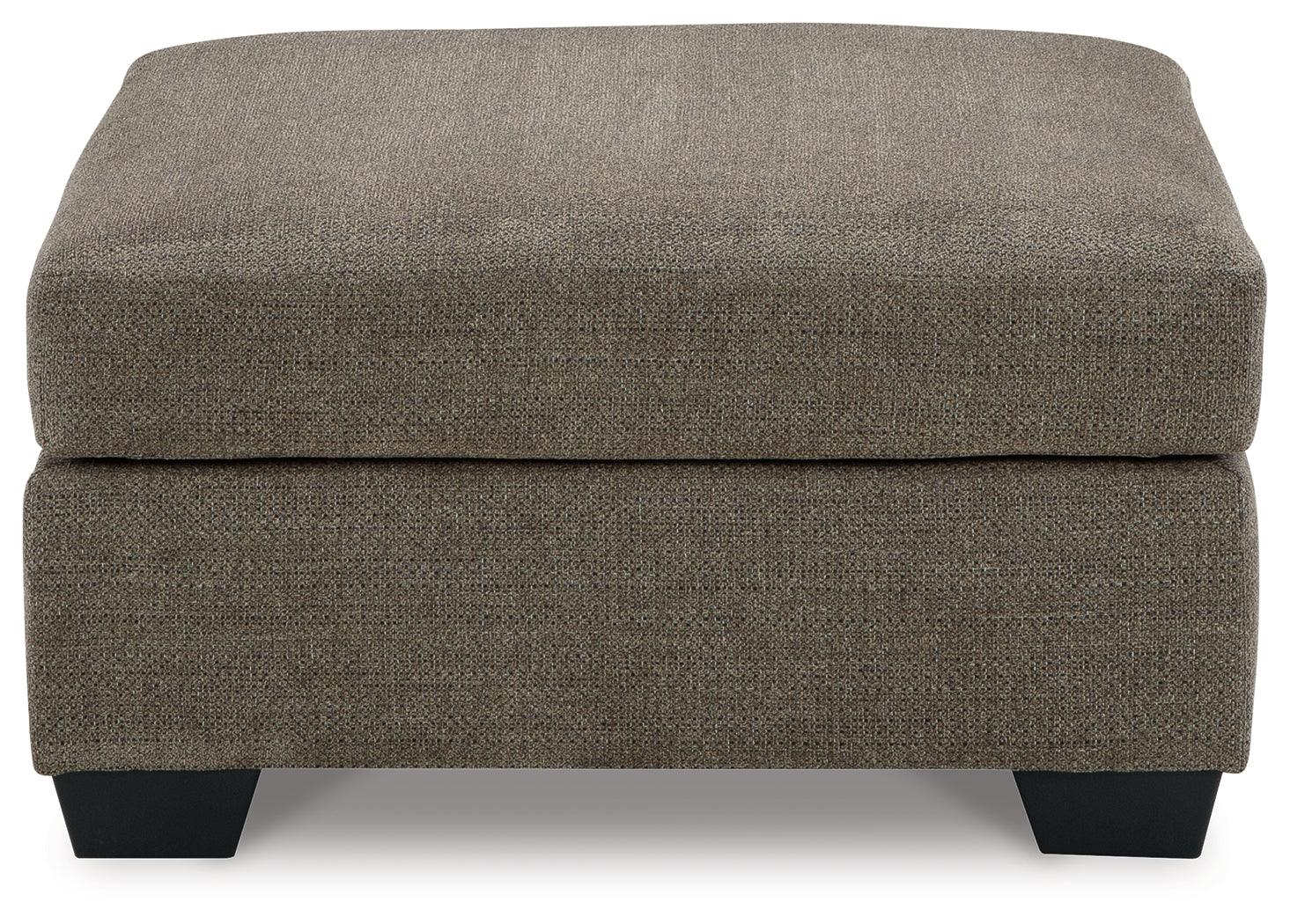 Mahoney oversized chocolate chenille accent ottoman head-on view