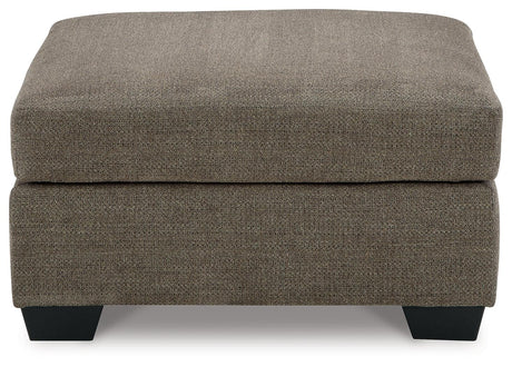 Mahoney oversized chocolate chenille accent ottoman head-on view