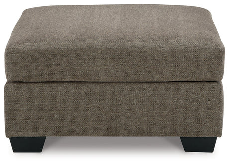 Front view of Mahoney Chocolate sectional sofa