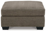 Mahoney oversized chocolate chenille accent ottoman side profile