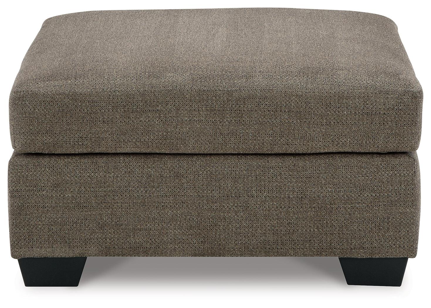 Mahoney oversized chocolate chenille accent ottoman side profile