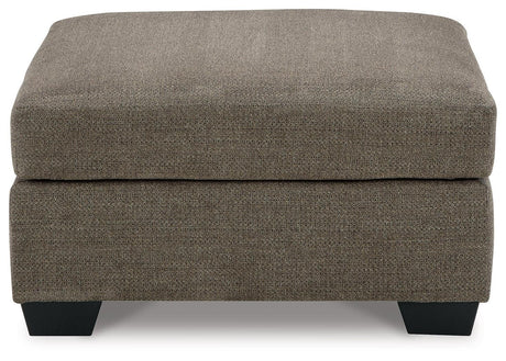 Mahoney oversized chocolate chenille accent ottoman side profile