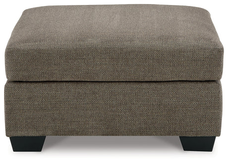 Side angle of Mahoney Chocolate sectional sofa