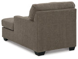 Mahoney Chocolate Chenille Chaise Lounge back view