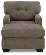 Mahoney Chocolate Chenille Chaise Lounge head-on view