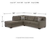 Mahoney Chocolate 2-Piece Sectional with Ottoman - image 8