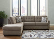 main view of Mahoney Chocolate 2-Piece Sectional With Chaise sectional sofa