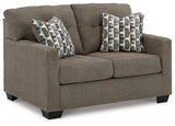 Mahoney Chocolate Chenille Loveseat side angle view