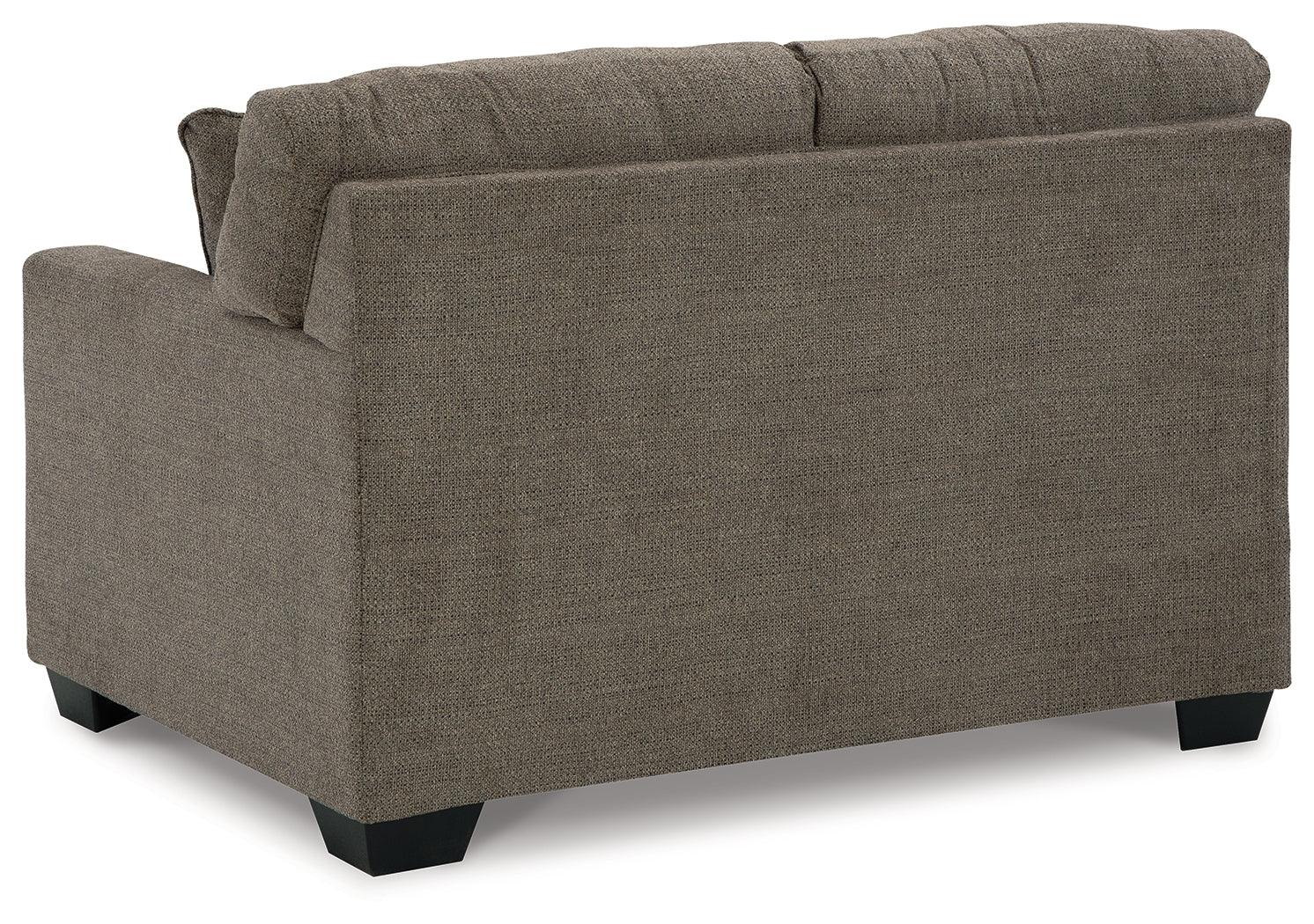 Mahoney Chocolate Chenille Loveseat back view