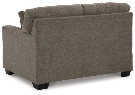 Mahoney Chocolate Chenille Loveseat back view