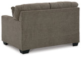 Back view of Mahoney Chocolate Sofa and Loveseat