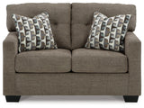 Mahoney Chocolate Chenille Loveseat head-on front view