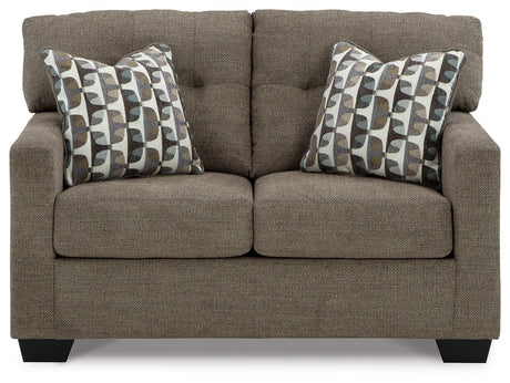 Mahoney Chocolate Chenille Loveseat head-on front view