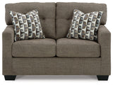 Mahoney Chocolate Sofa and Loveseat head-on view