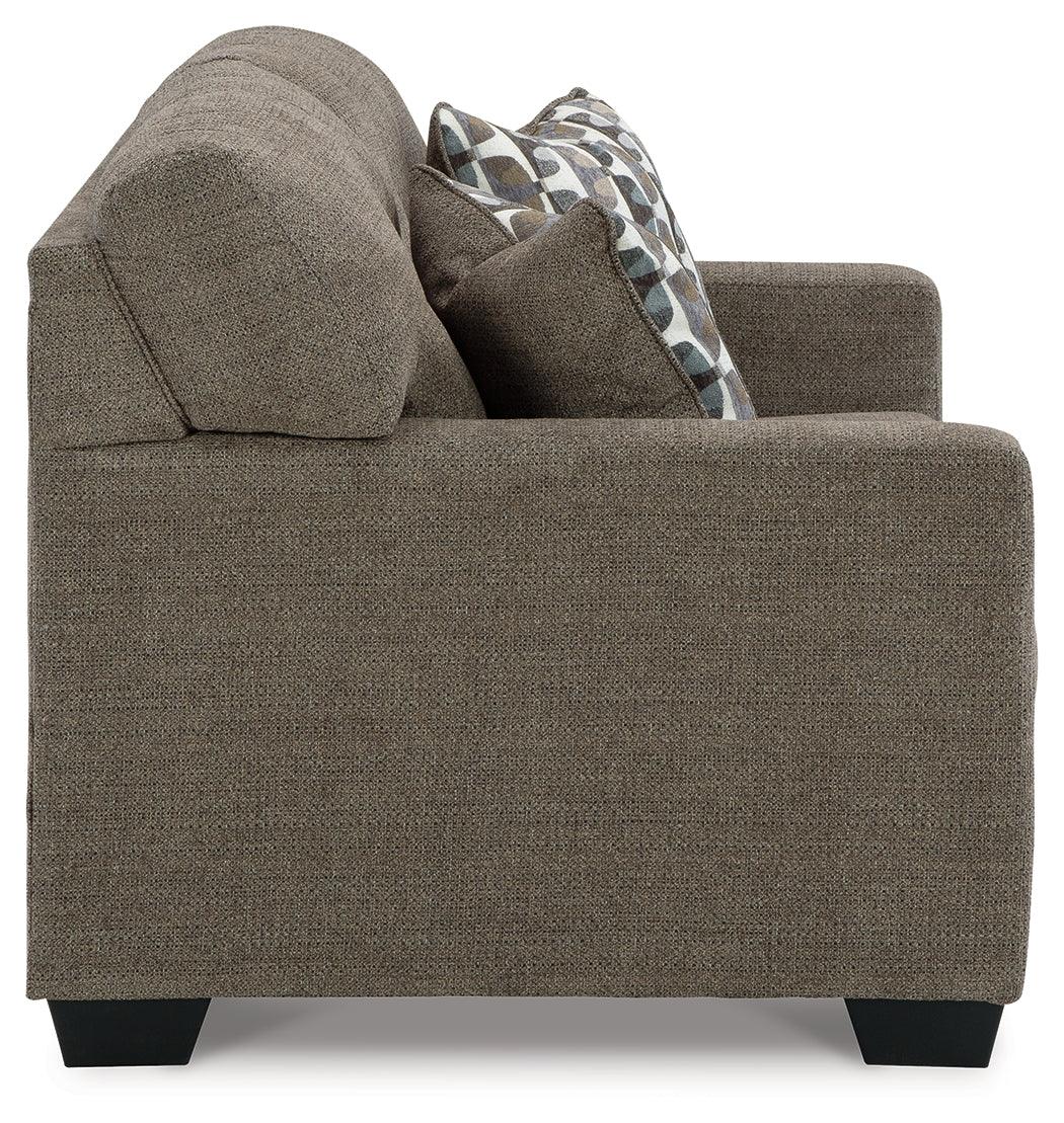 Mahoney Chocolate Chenille Loveseat side view
