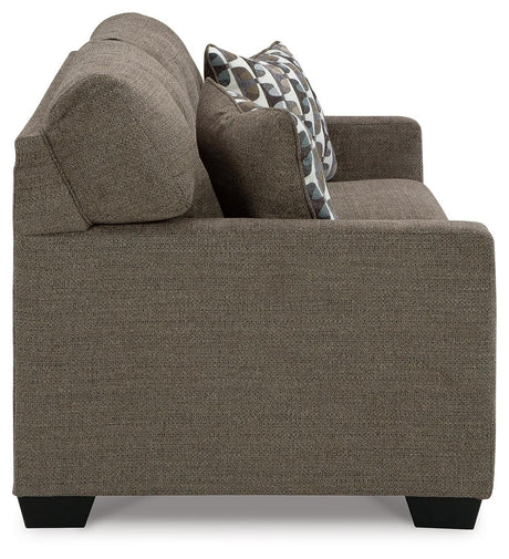 Another front angle of Mahoney Chocolate Chenille Sofa