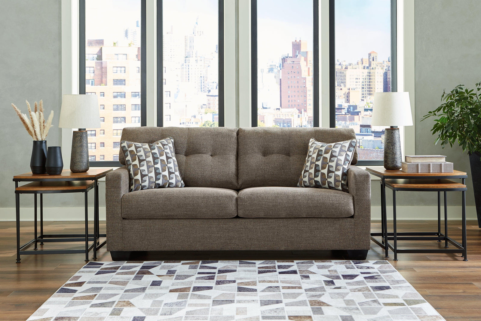 main view of Mahoney Chocolate Chenille Sofa furniture